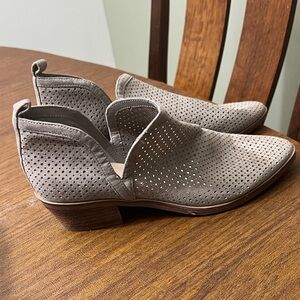 BP Gray/brown Perforated Ankle Booties